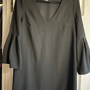 H&M Black Sheath Dress with Bell Sleeves
